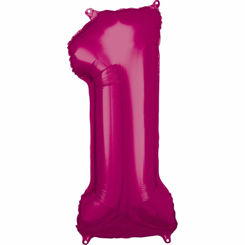 [9907277] 34 Inch Foil Balloon Number 1 - Pink