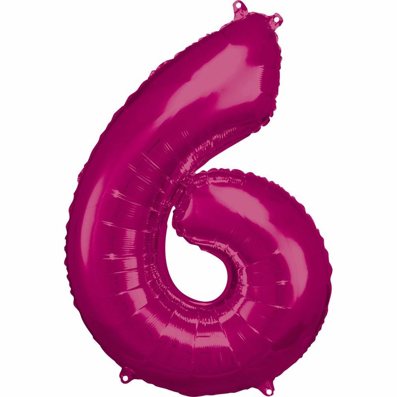 34 Inch Foil Balloon Number 6 - Pink