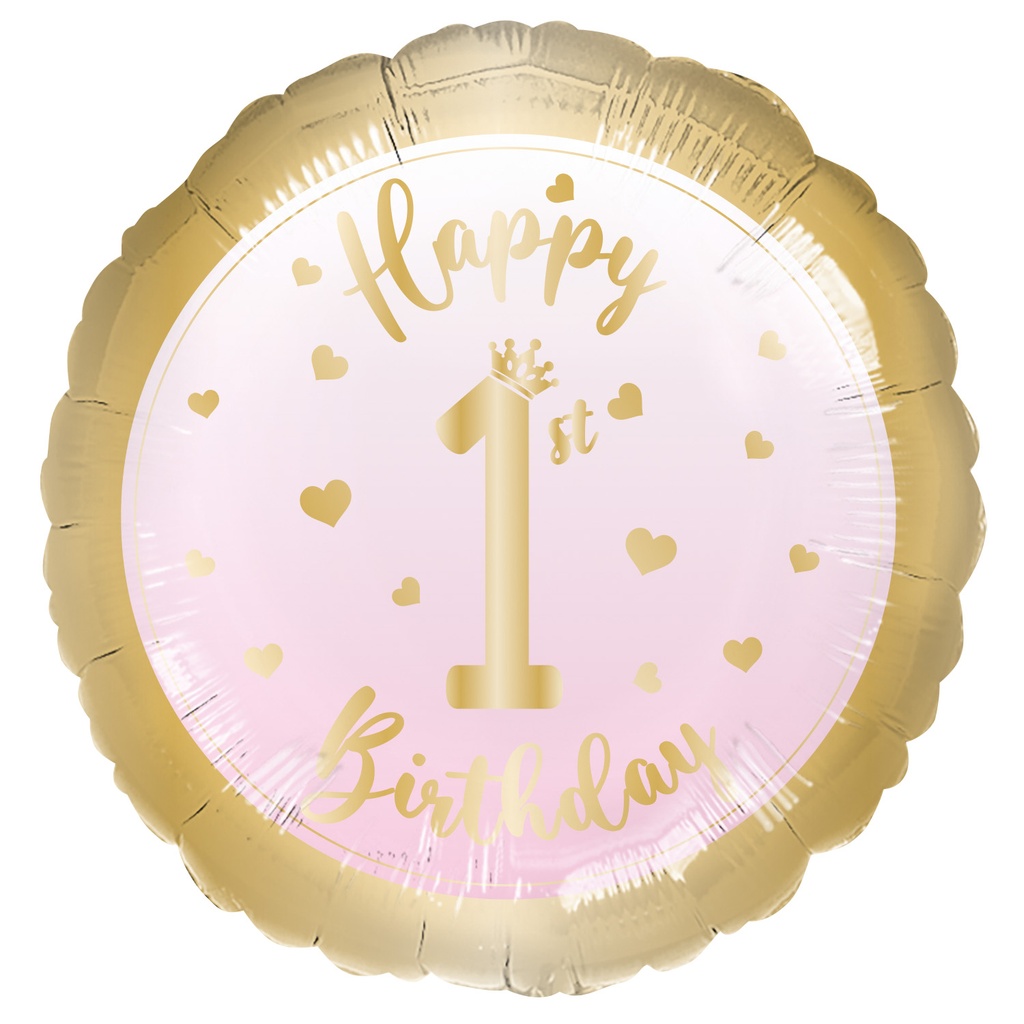 Standard 1st Birthday Girl Foil Balloon 43cm