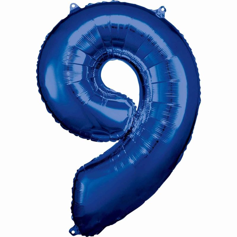 34 Inch Foil Balloon Number 9 - Blue