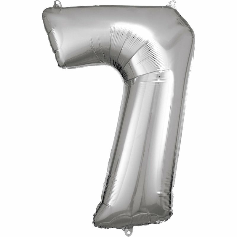 34 Inch Foil Balloon Number 7 - Silver