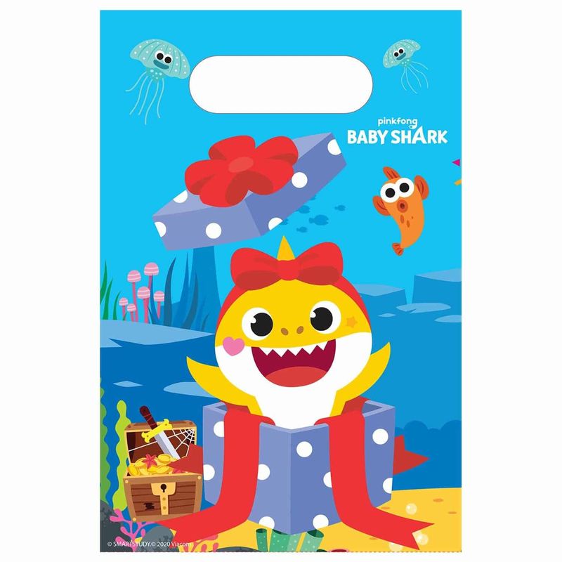 Baby Shark Paper Party Bags / Lootbags (23.4cm x 16.2cm) - 8pk
