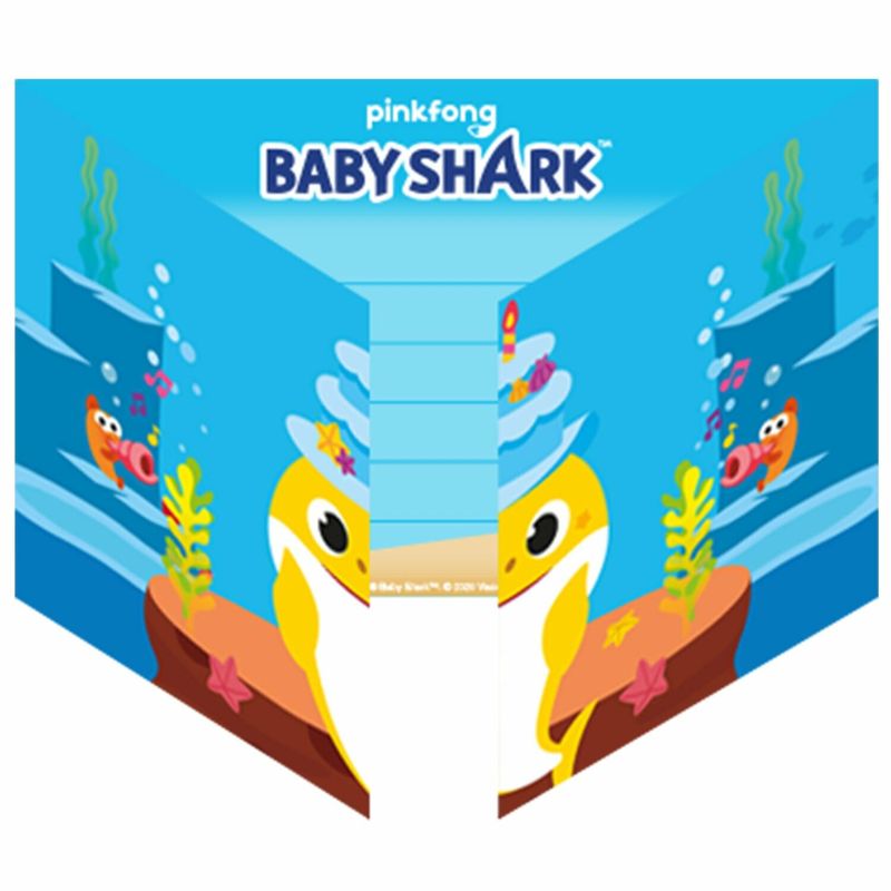 [9908481] Baby Shark Party Invites and Envelopes - 8pk