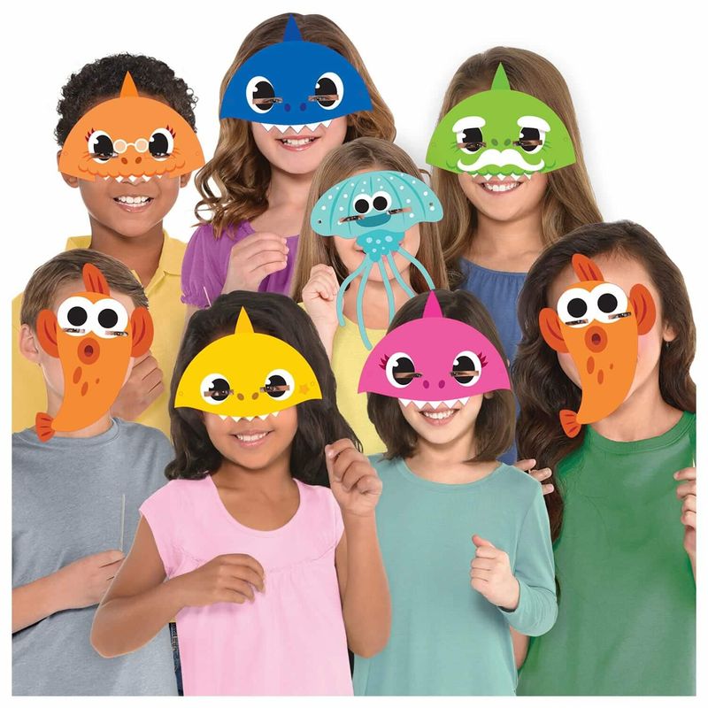 [9908482] Baby Shark Party Masks - 8pk