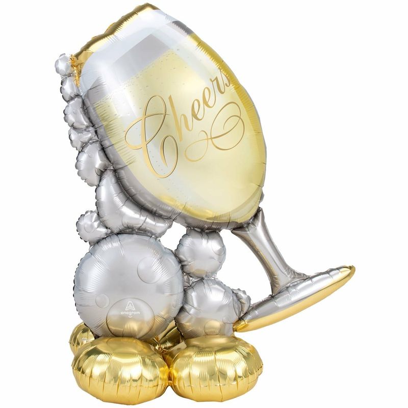 [4246811] AirLoonz Bubbly Wine / Champagne Glass Foil Balloon 51 Inch - Air Fill Only