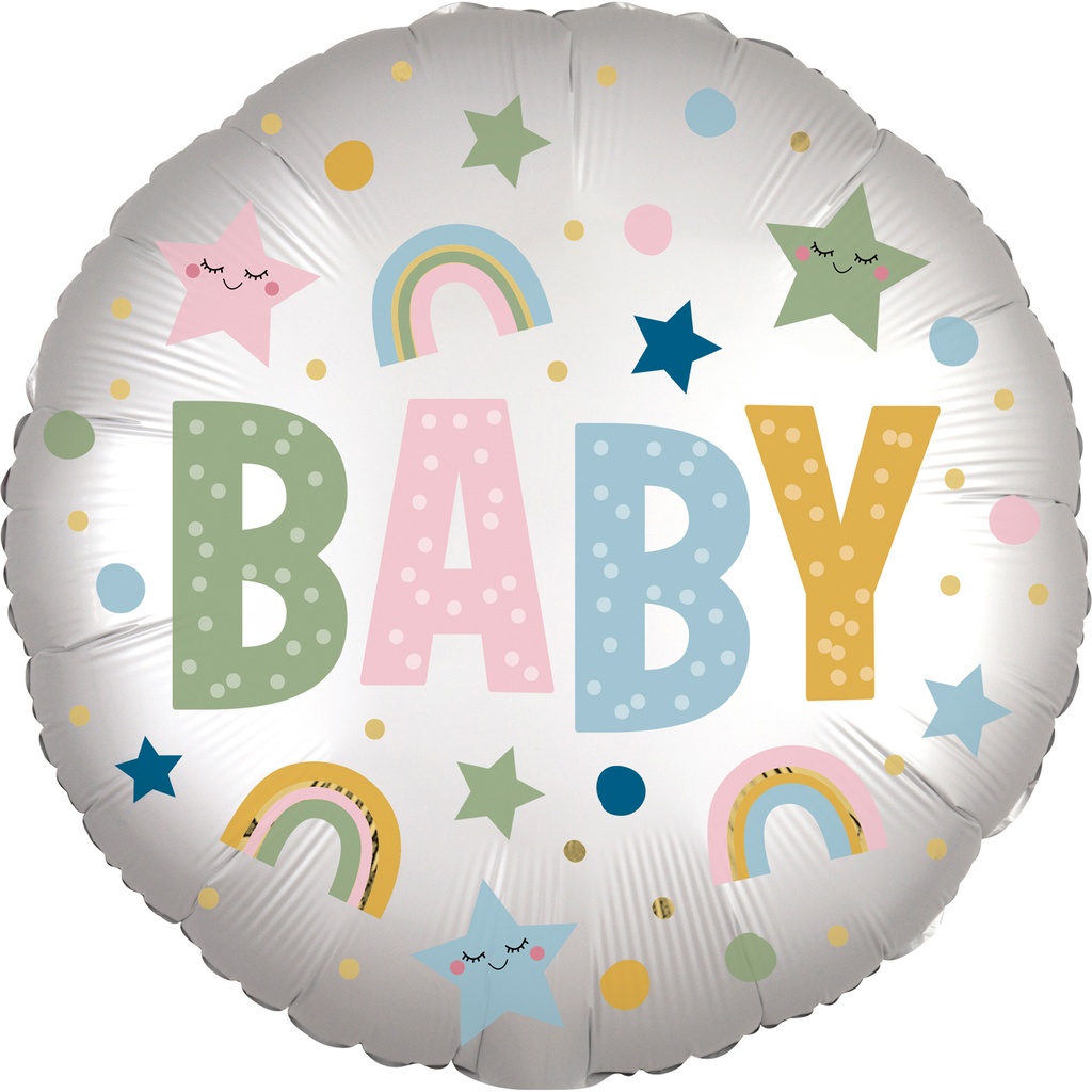 Standard Satin Infused Natural Baby Foil Balloon 43cm