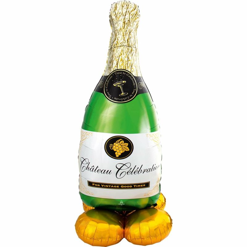 [8312011] AirLoonz Bubbly Wine / Champagne Bottle Foil Balloon 60 Inch - Air Fill Only