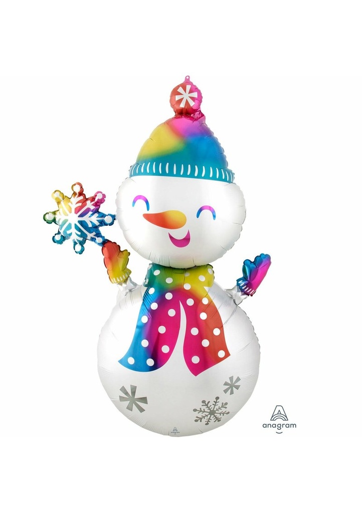 MultiBalloon Satin Infused Snowman Foil Balloon - 78cm x 139cm