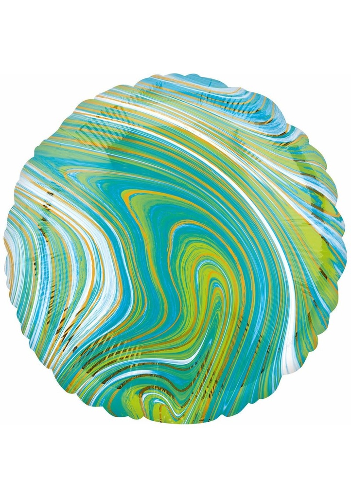 [4208601] Marblez Blue Green Circle Foil Balloon - 43cm
