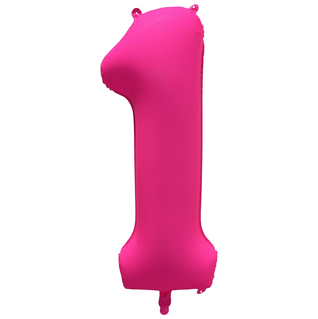 34 Inch Foil Balloon Number Neon Pink - No.1