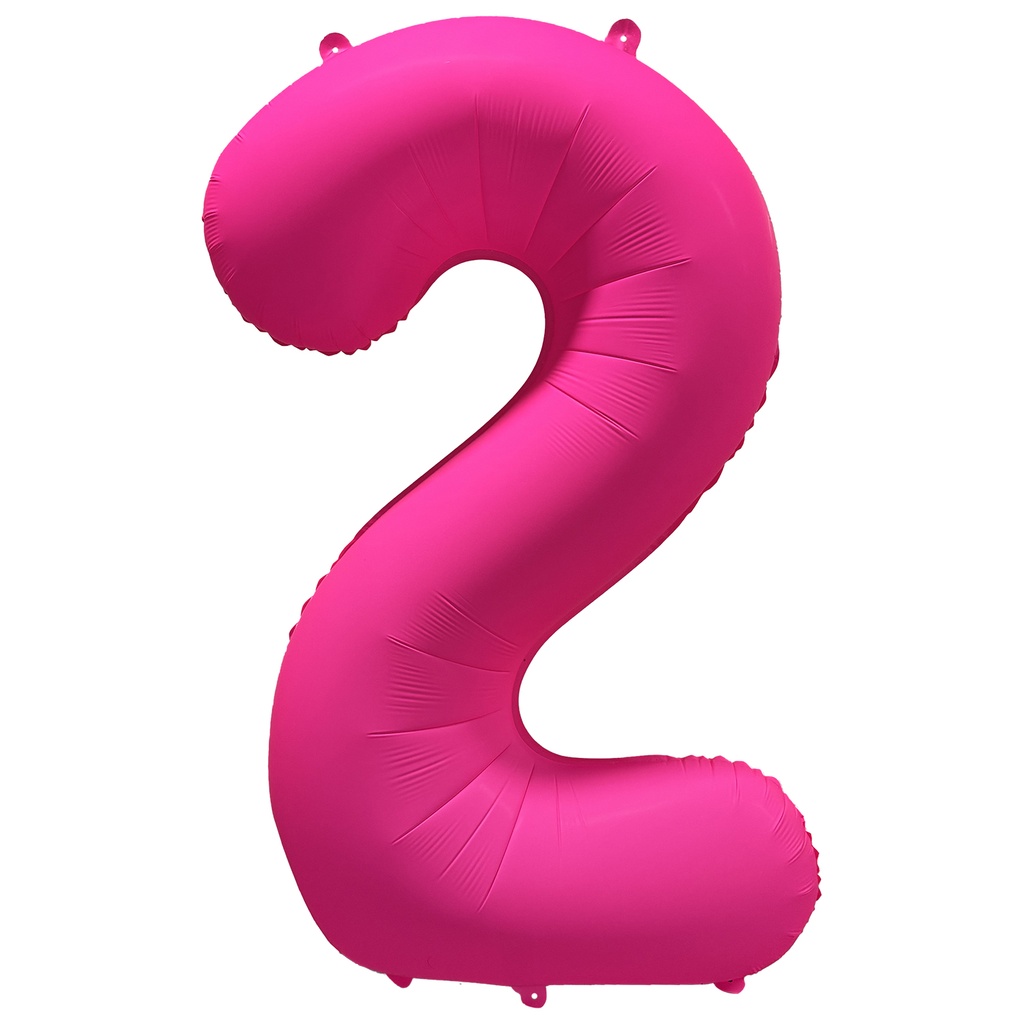 34 Inch Foil Balloon Number Neon Pink - No.2