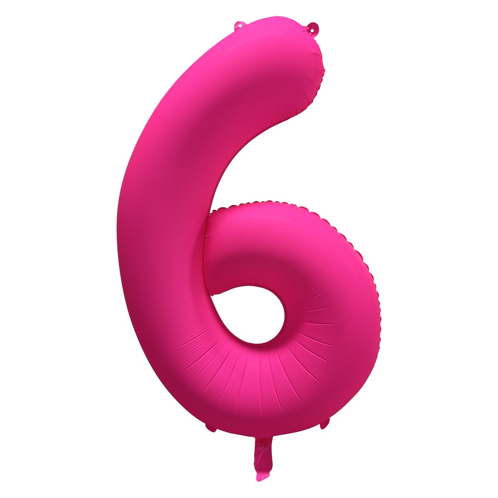 34 Inch Foil Balloon Number Neon Pink - No.6