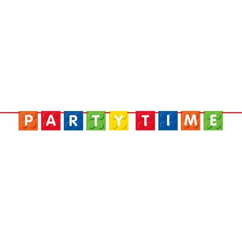 Building Blocks Birthday Decoration Banner
