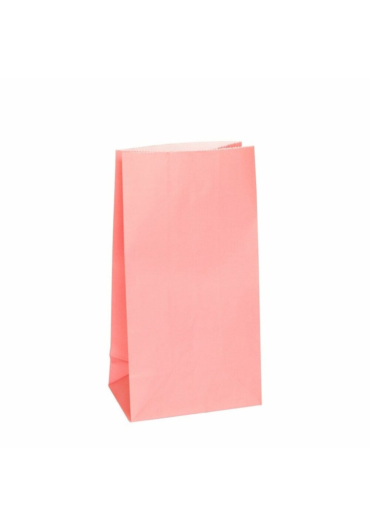 Pastel Pink Paper Party Bags - 12pk