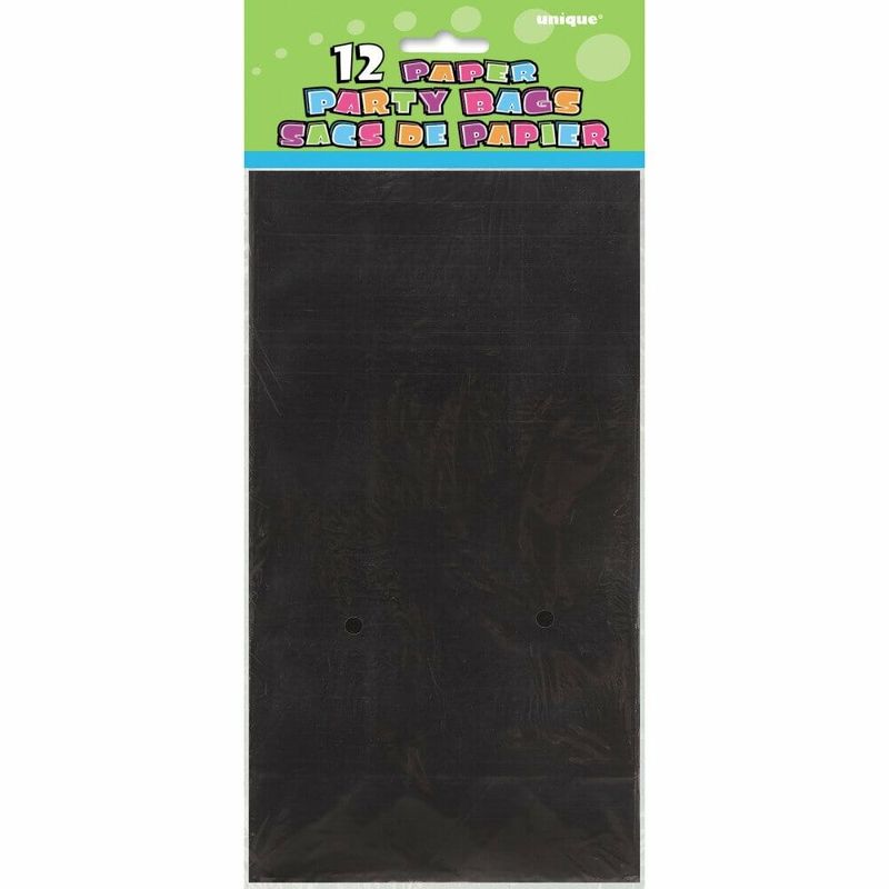 [59012] Black Paper Party Bags - 12pk