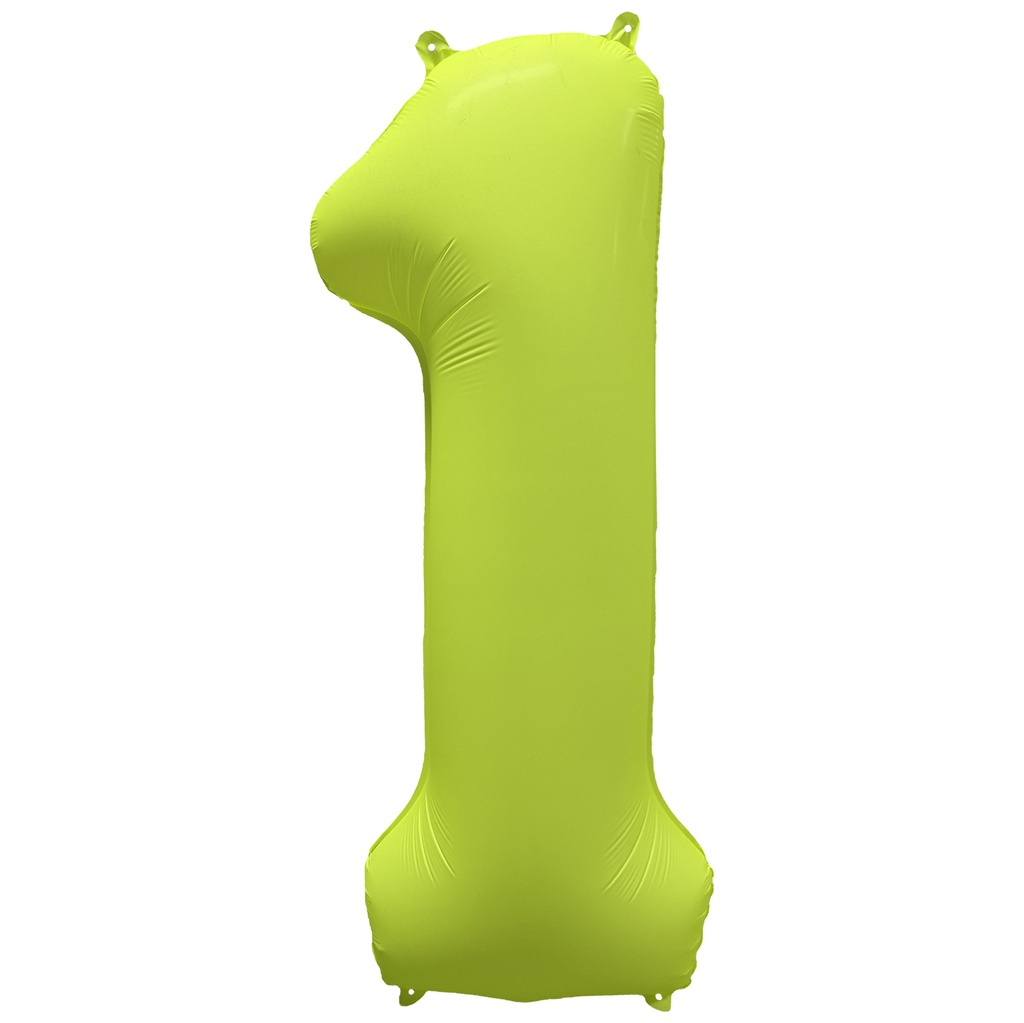 34 Inch Foil Balloon Number Neon Yellow - No.1