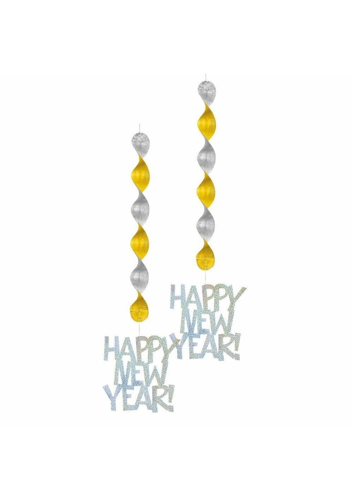 New Year's Stars Prism Hanging Decorations - 30 Inch - 2pk