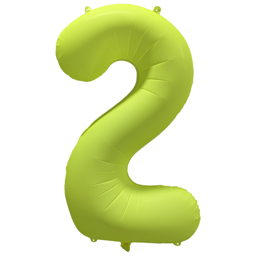 [R-10037-PKG] 34 Inch Foil Balloon Number Neon Yellow - No.2