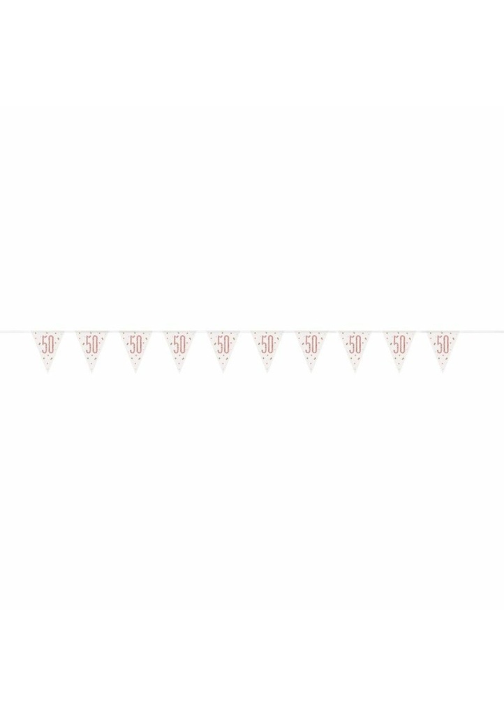 Glitz Rose Gold Prismatic Plastic Flag Banner 50 - 9 Feet