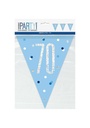 Glitz Blue & Silver Prismatic Plastic Flag Banner 70 - 9 Feet