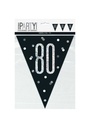 Glitz Black & Silver Prismatic Plastic Flag Banner 80 - 9 Feet