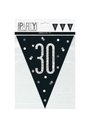 Glitz Black & Silver Prismatic Plastic Flag Banner 30 - 9 Feet