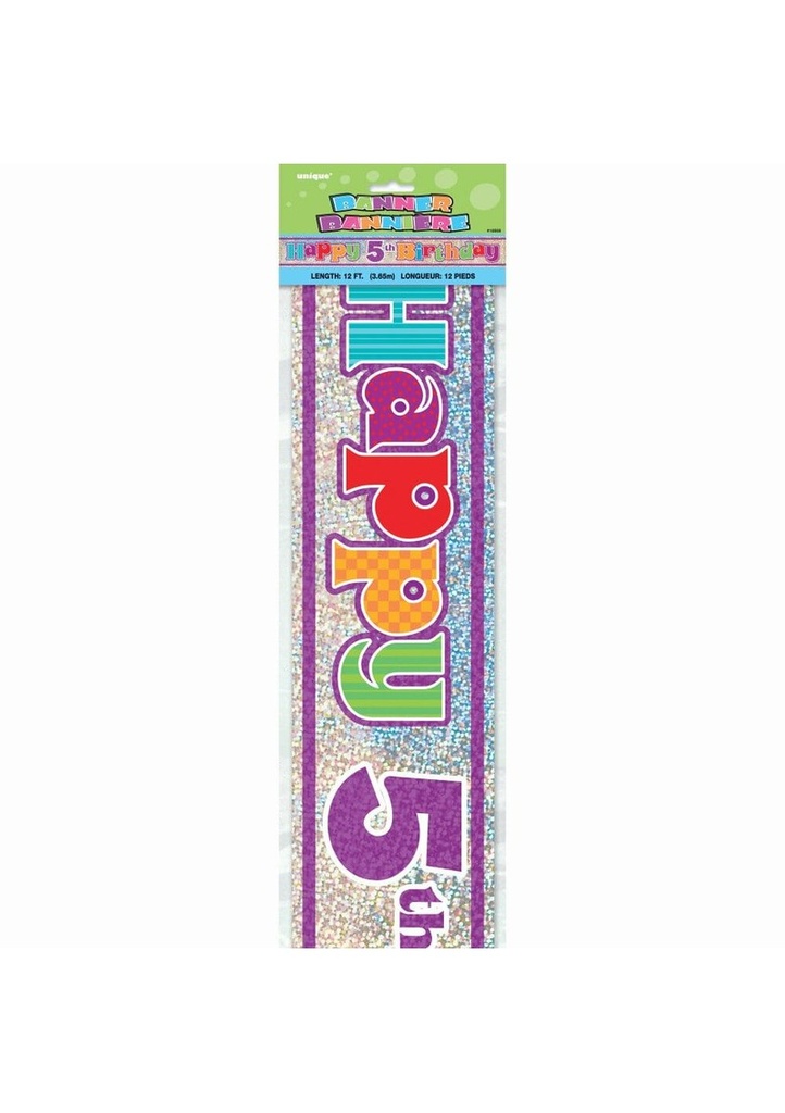 Happy 5th Birthday Prism Banner - 12 ft