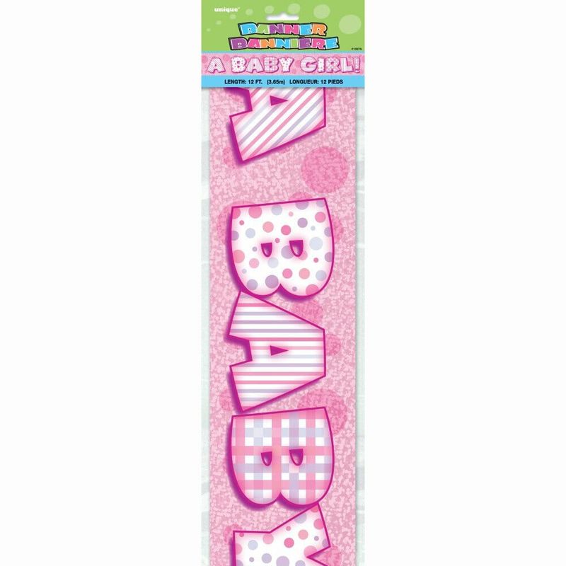 [10876] A Baby Girl Prism Banner - 12 ft