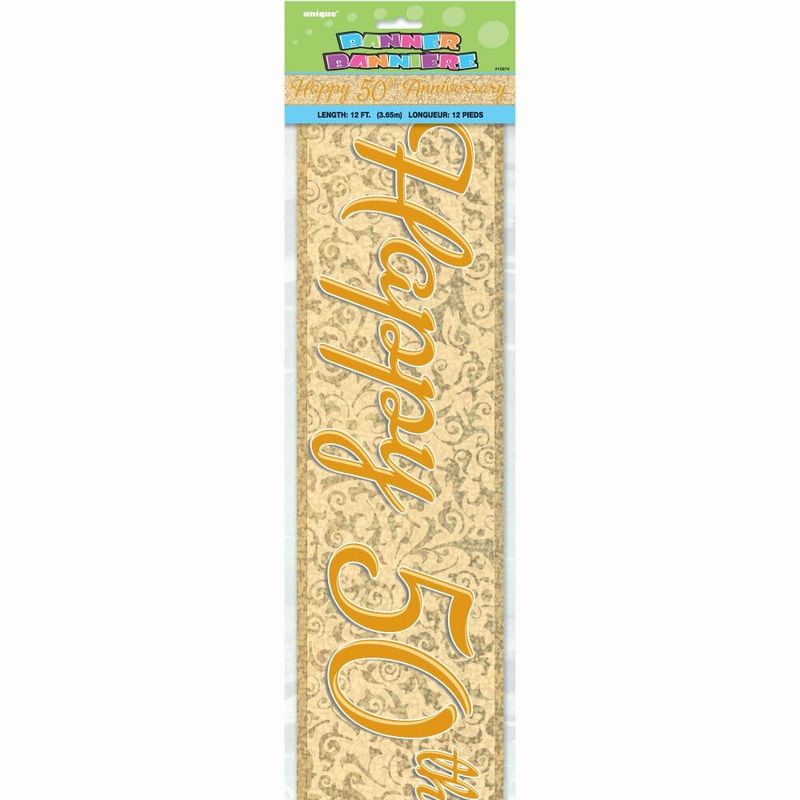 [10874] 50th Gold Anniversary Prism Banner - 12 ft