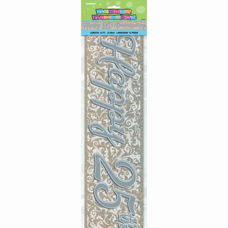 [10873] 25th Silver Anniversary Prism Banner - 12 ft