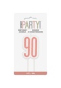 Glitz Rose Gold Numeral Birthday Candle 90