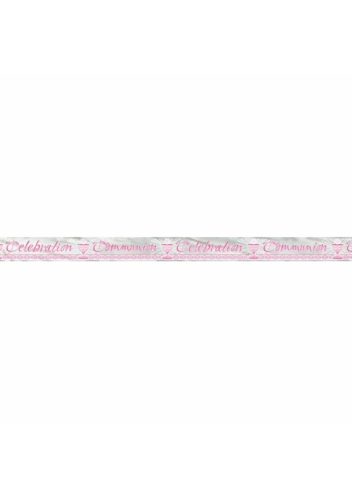 Foil Pink Radiant Cross Communion Banner - 12 ft