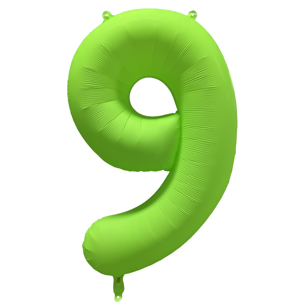 34 Inch Foil Balloon Number Neon Green - No.9