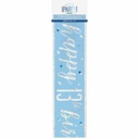Birthday Blue Glitz Number 13 Prism Banner - 9 ft