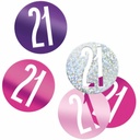 Birthday Pink Glitz Number 21 Confetti - .5oz