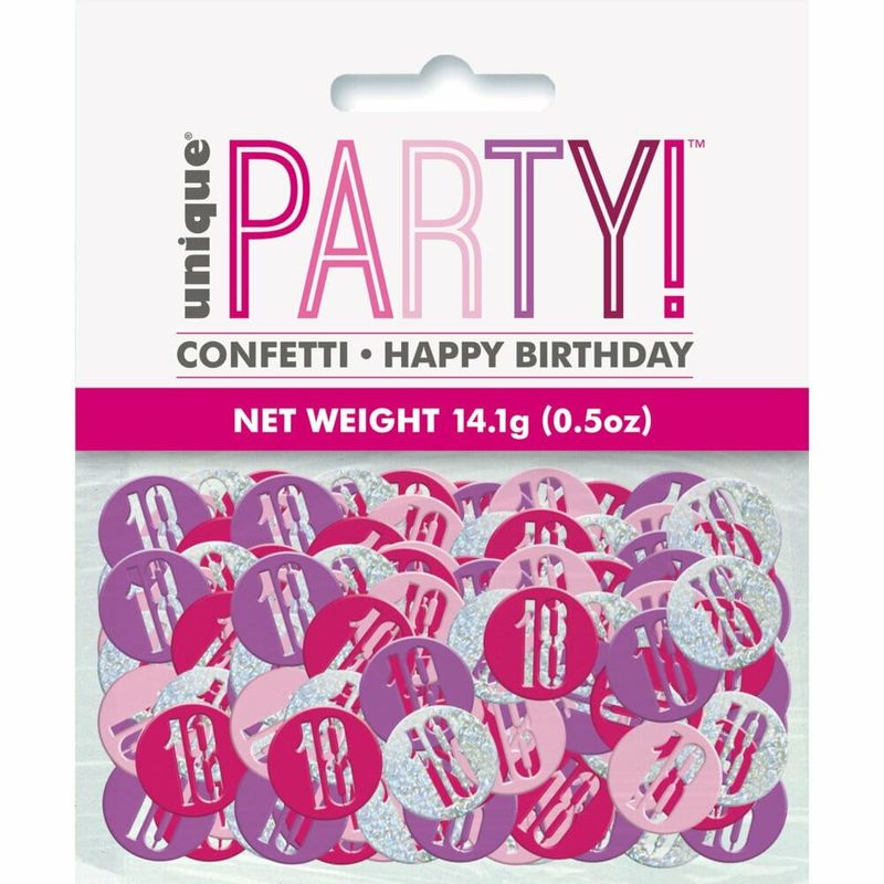 Birthday Pink Glitz Number 18 Confetti - .5oz