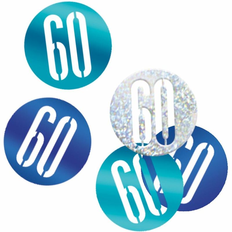Birthday Blue Glitz Number 60 Confetti - .5oz