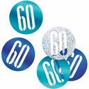 Birthday Blue Glitz Number 60 Confetti - .5oz