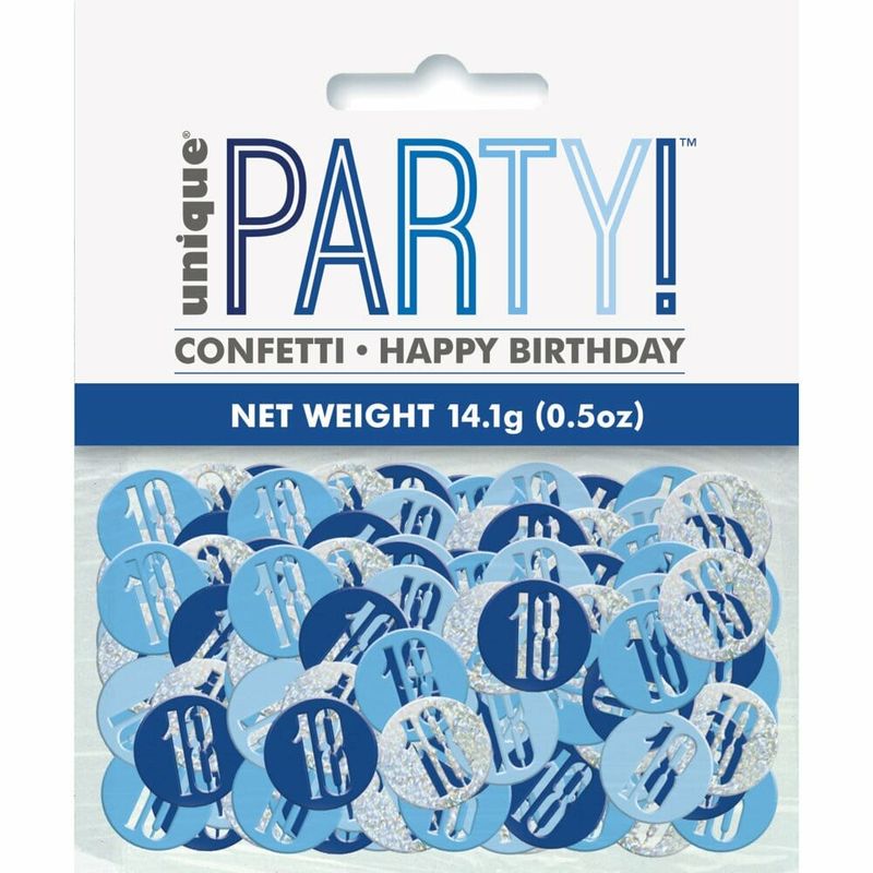 Birthday Blue Glitz Number 18 Confetti - .5oz