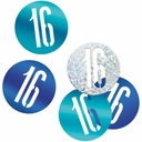 Birthday Blue Glitz Number 16 Confetti - .5oz
