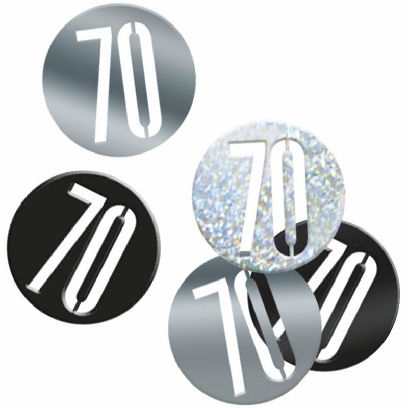 [83830] Birthday Black Glitz Number 70 Confetti - .5oz