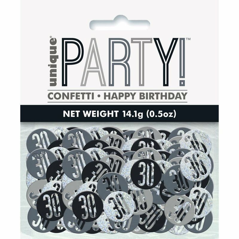 Birthday Black Glitz Number 30 Confetti - .5oz