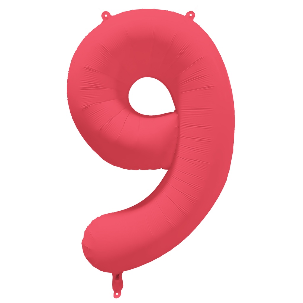 34 Inch Foil Balloon Number Neon Red - No.9