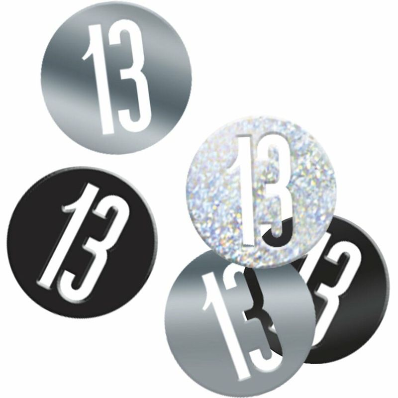 Birthday Black Glitz Number 13 Confetti - .5oz