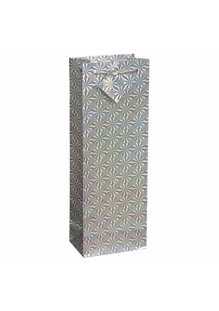 Silver Holographic Wine Gift Bag Clip Strip