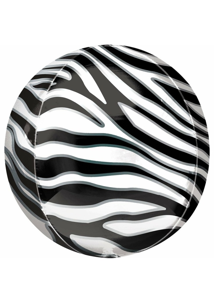 Orbz Zebra Print Foil Balloon - 38cm x 40cm