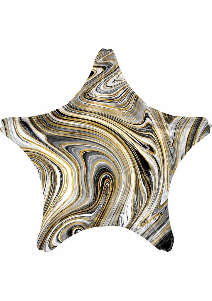 Marblez Black Star Foil Balloon - 43cm