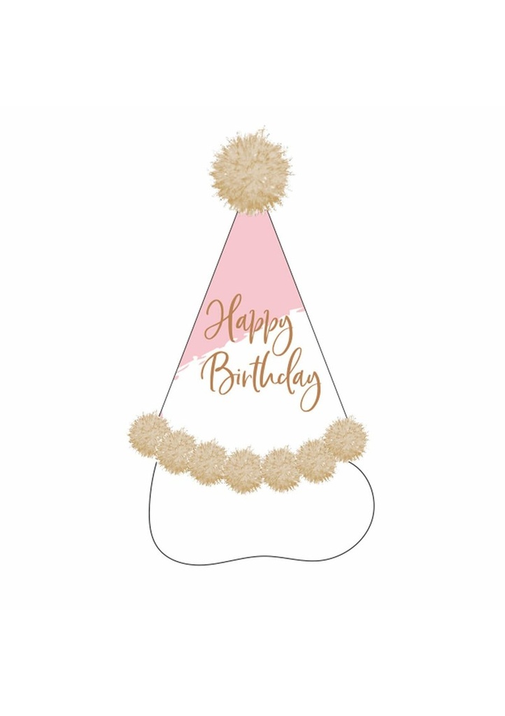 Rose Gold Birthday Party Hat Height 20cm