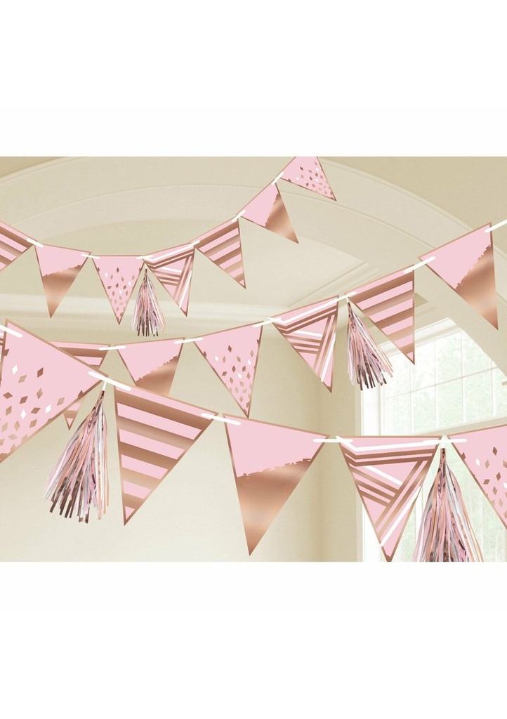 Rose Gold Birthday Pennant Banner - 255cm