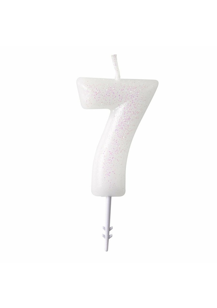 Numeral Candle 7 Glitter Height 6.5 cm